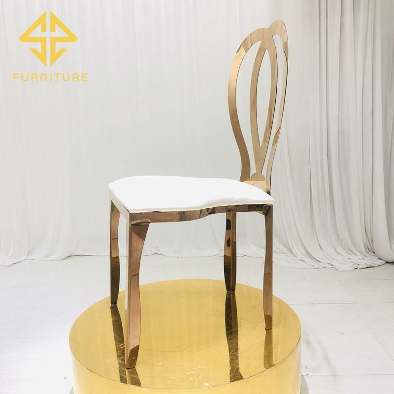 Factory Cheaper Price Wedding Stainless Steel Gold Dining Chair