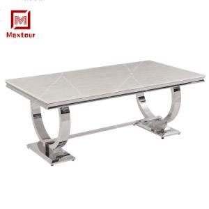 Dubai Rectangle Luxury 6 Seater Marble Top Dining Table Sets