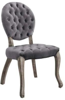 Luxury Antique Side Chair Tufted Button Dining Chair