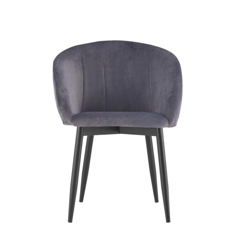 Contemporary Design Round Back Green Velvet Fabric Upholstered Hotel Dining Room Chair