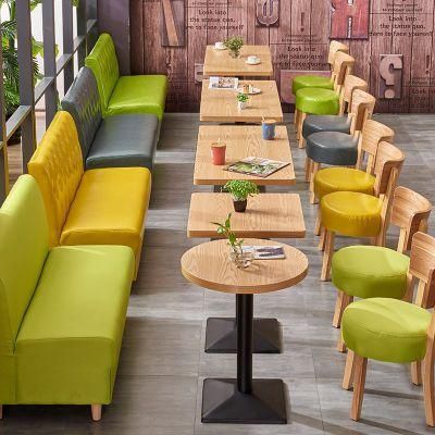 Stool Coffee Bar Wood Chairs Wooden Western Restaurant Furniture for Milk Tea Shop Combination with Table and Chair