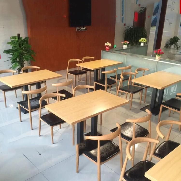 Western Restaurant Cafe Metal Base MDF Rectangular Table