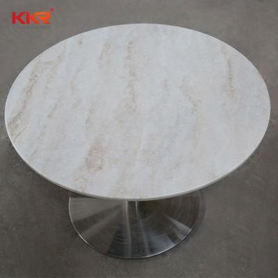 Modern Popular 140X80 150X80 120X240cm Marbles Stone Dining Tables Round White Solid Surface Marble Table Tops
