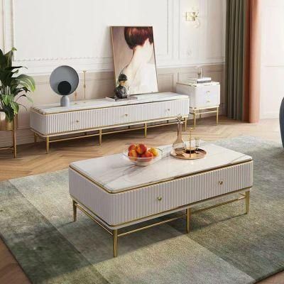 Modern Luxury Living Room Furniture Retractable Table TV Stand TV Cabinet