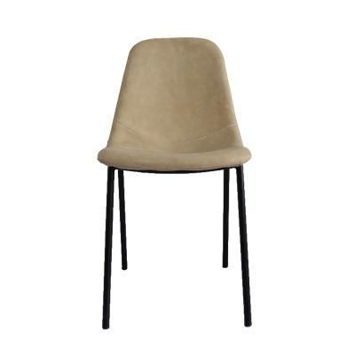 Wholesale Home Furniture Iron Legs Chair Retro PVC Dining Chair