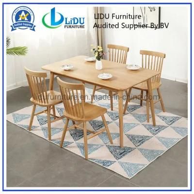 Dining Room Furniture Rectangular 6 Seaters Solid Oak Modern Wooden Dining Table