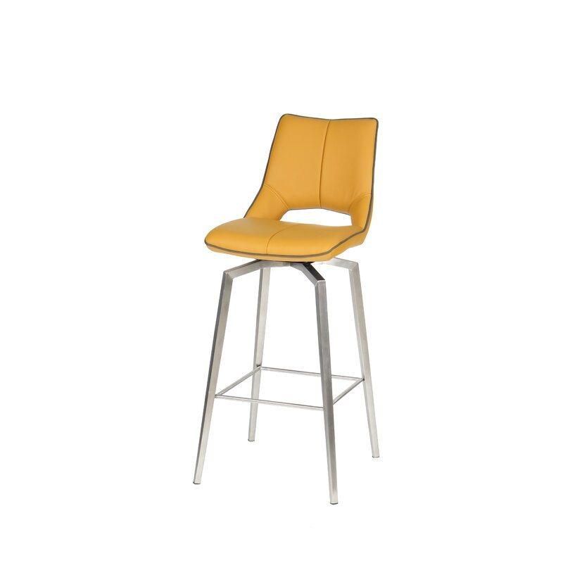 Kitchen Bar Stool Modern Design Chrome Legs PP Plastic Seat High Bar Chair