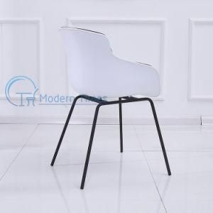 Outdoor Furniture Modern Design PP Material Cup-Shaped Seat Black Lacquered Leg Dining Chair Outdoor Dining Chair