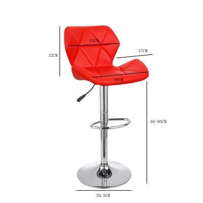 Home Bar Furniture Design Chair Metal Chromed Base Swivel/Revolving Chair Rotating Chair for Bar Counter