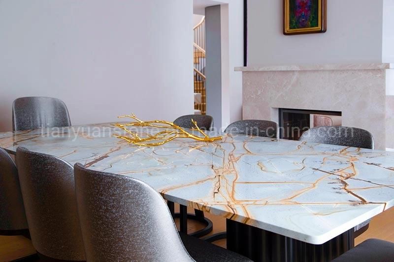 Marble Dining Table Rectangle Blue Marble Top Italian Dining Table Marble Top for Furniture