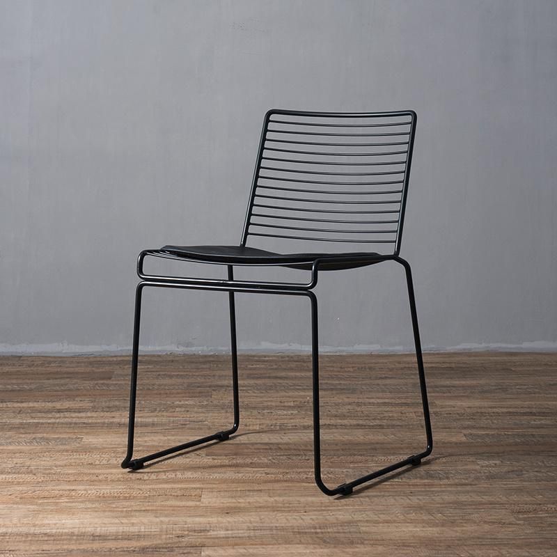 Fashion Minimalism Style Steel Frame Dining Chair for Outdoor Furniture