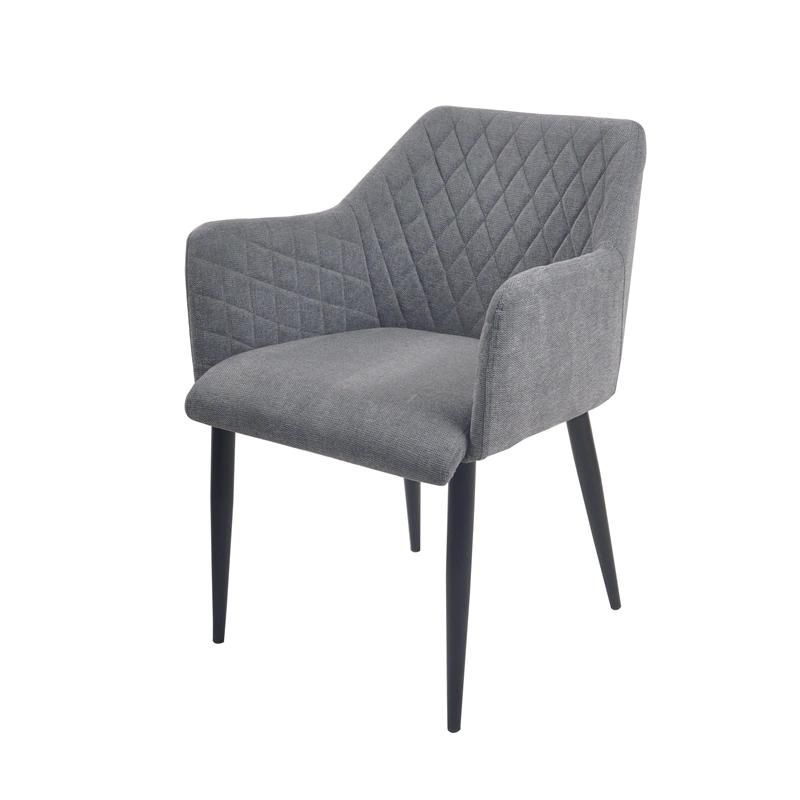 High Quality Grey Velvet Fabric Stainless Steel Restaurant Dining Chair in Silver