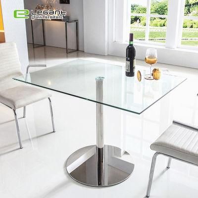 Simple Design Square Tempered Glass Bar Table Dining Table