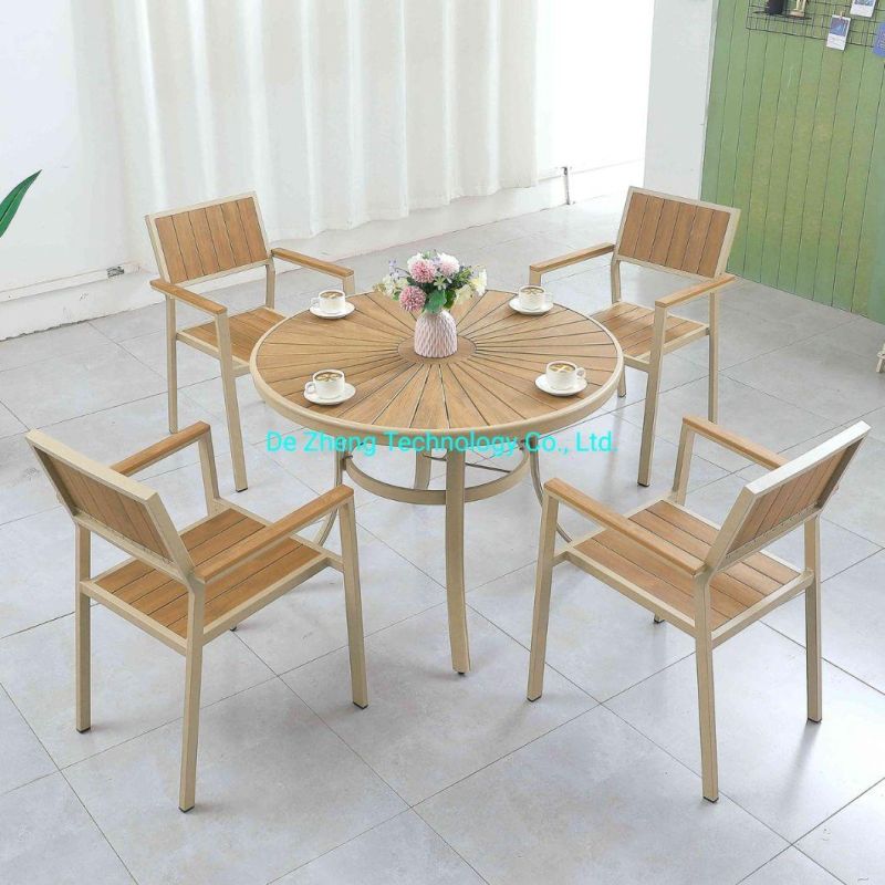 Hot Sale Modern Design Stackable Leisure Polywood Aluminum Garden Chair