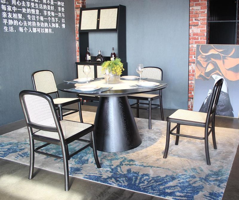 Commercial Modern Restaurant Furniture Black Wooden Dining Chairs