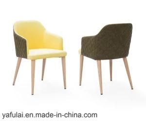 Modern Metal Heat Transfer Legs Tufted Upholstery Fabric Dining Chairs for Restaurant