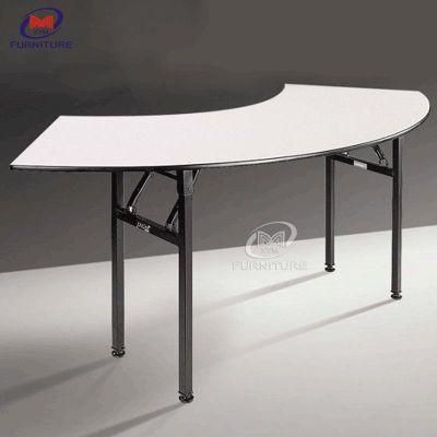 6FT Semicircle Plywood Round Folding PVC Banquet Table