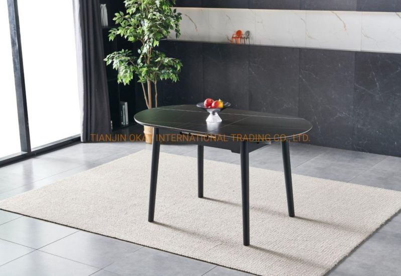 Modern Design Sintered Stone Extendable Home Dining Table