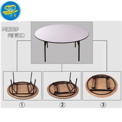 Factory Directly Sell Plywood PVC Hotel Dining Folding Table