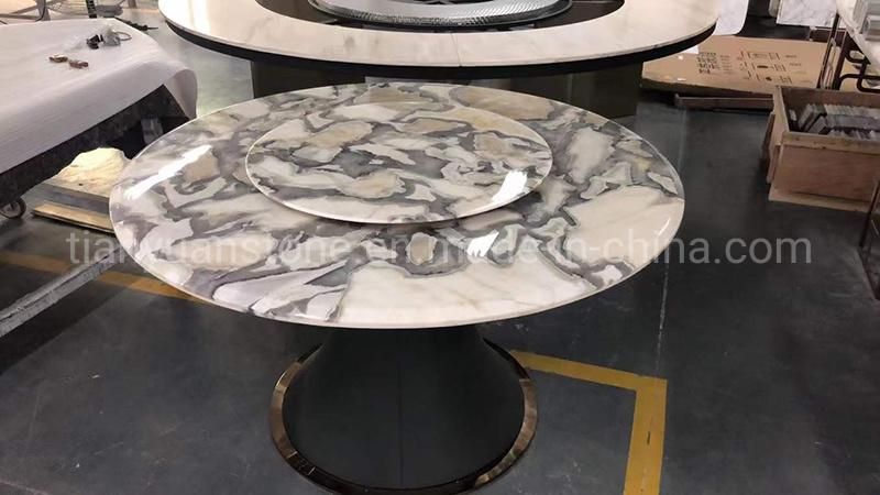 Dining Room Furniture Round Marble Top Dining Table Set