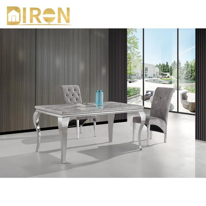 High Quality Wholesale Modern Style Stainless Steel Legs Gray Dining Chair
