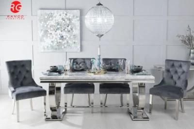 Dining Table Set 8 Chairs Dining Room Furniture Restaurante Furniture Metal Dining Room Set