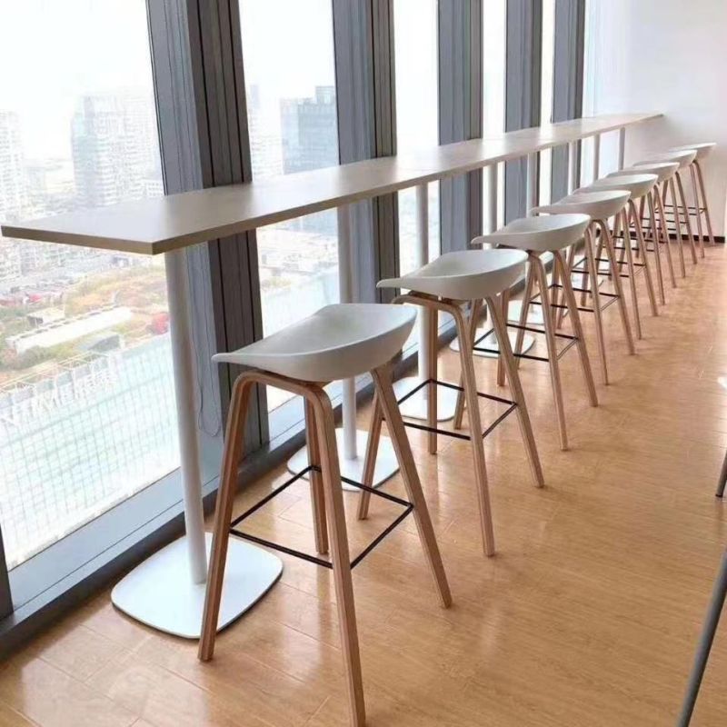 Factory Wholesale White Bar Stools and Restaurant Dining Chair Sets Minimalist Nordic Portable Plastic Seat Bar Chair
