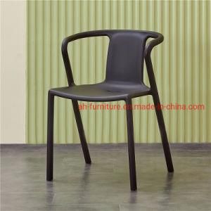 Modern Black Color Arms Plastic Dining Chair