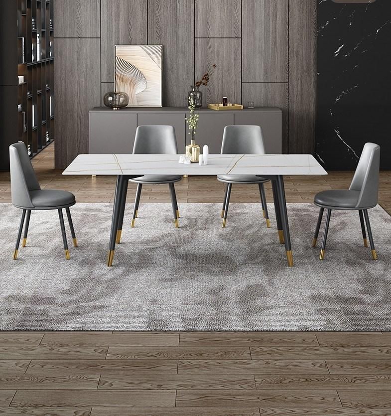 Low Price Italian Light Luxury White Sintered Stone Restaurant Tables