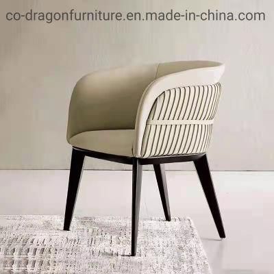 Modern Leather Dining Chair with Wooden Legs for Dining Furniture