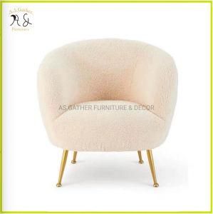 French Style Designer Furniture Wool Velvet Fabric Single Leisure Sofa Chair