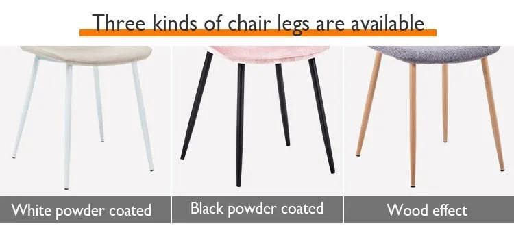 Luxury High Quality Plaid Pattern Chrome Legs Dining Room Furniture Fabric Dining Chair
