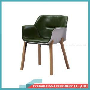 Armchair Wooden Leg Modern PU Leather Makeup Chair Bed Room Furniture