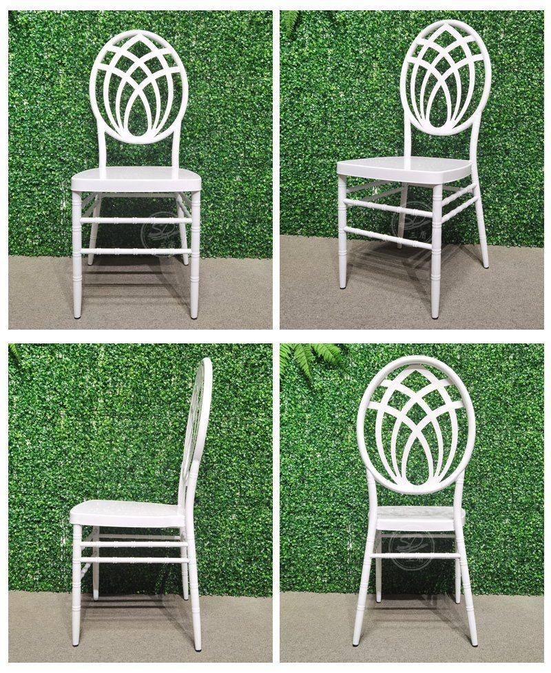 China Factory Wholesale Wedding Event Furniture White Iron Metal Chiavari Dining Chair