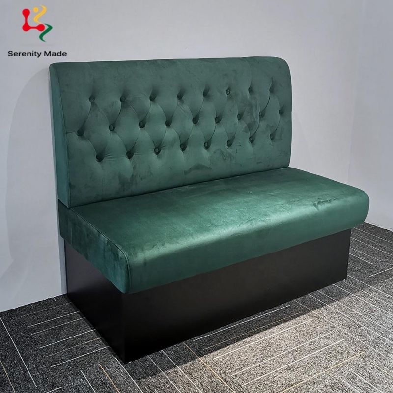 Cafe Furniture Straight Seating Modern Velvet Couch Booth Seating