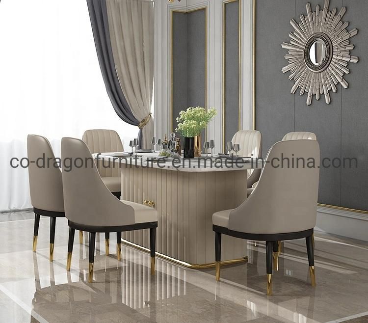 Modern Marble Top Dining Table with Cabinet for Home Furniture