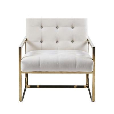 Light Luxury Post-Modern Single Metal Sofa Chair Design for Living Room