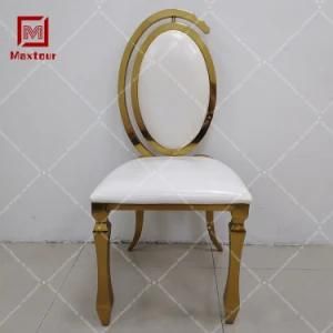 Throne Chairs Luxury Wedding Royal Design Stainless Steel Banquet Hall Dining Chairs for Wedding Reception