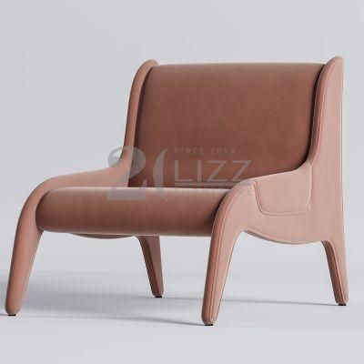 Contemporary New Design Living Room Furniture Italian Style Office Hotel Pink Fabric Armless Chair