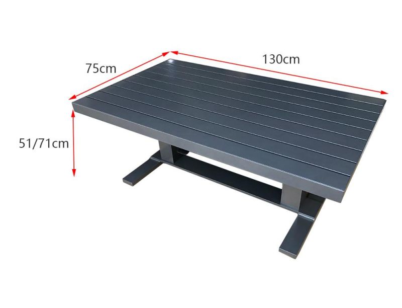 New Functional Gas Lift Coffee Table Aluminum Dining Table Patio Outdoor Furniture