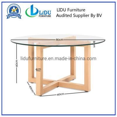 Best Sale Wooden Round Coffee Tables Simple Side Table Round End Table Glass Table