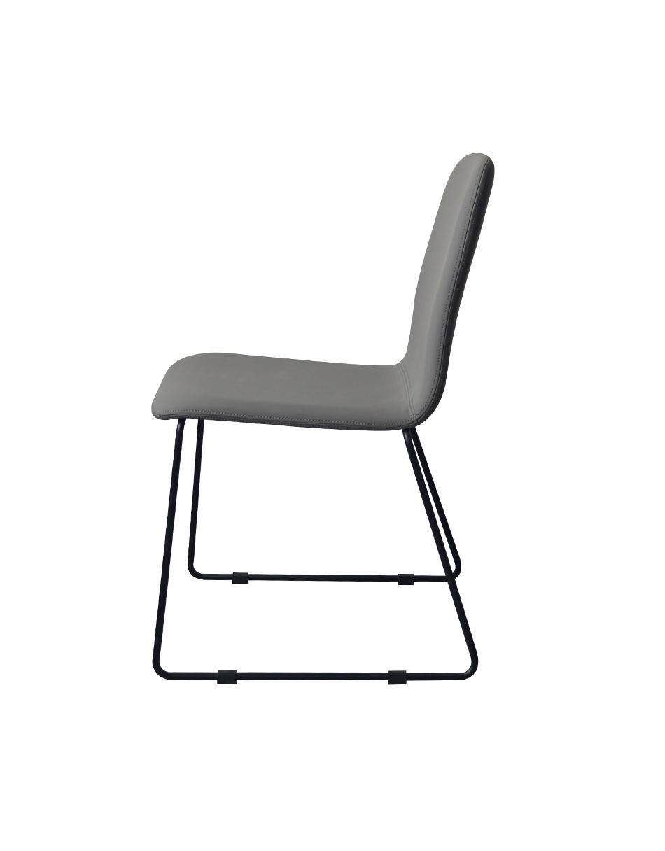 Modern Furniture Coffee Shop Furniture PU Leather Seat Metal Legs Dining Chair