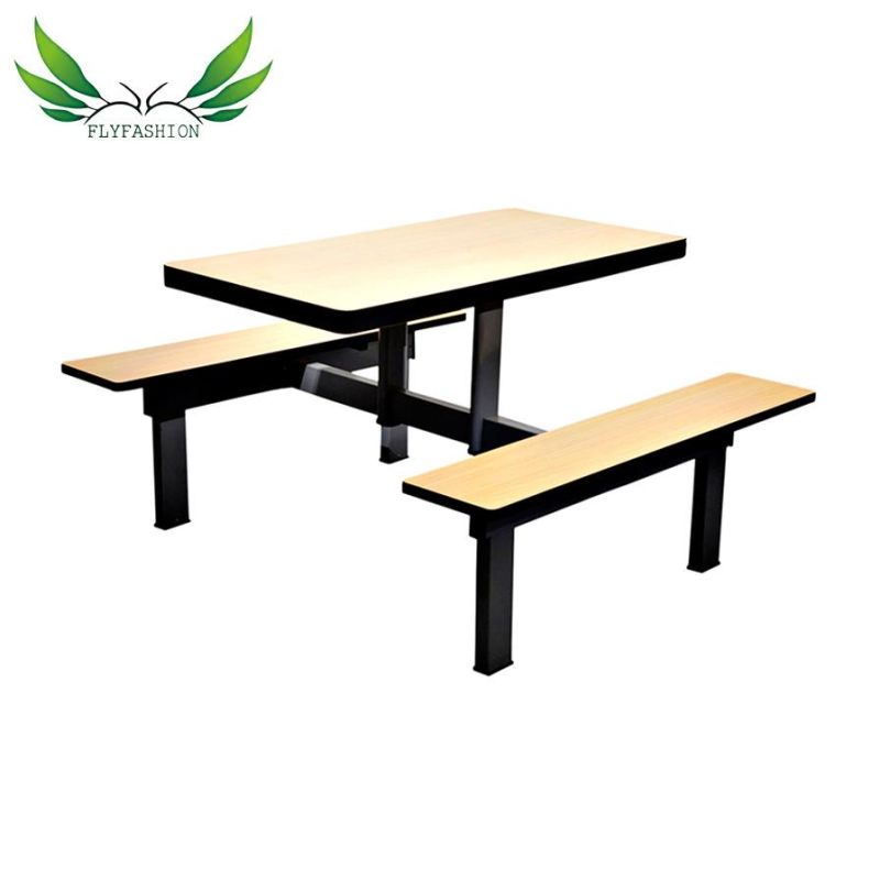 Wooden School Canteen Wood Table 4 Student Dining Table