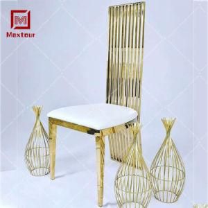 Wholesale High Back Golden Frame Hotel Chair Steel Wedding Banquet Chair