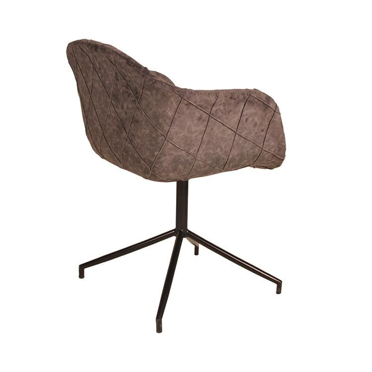 Home Furniture Coffee Hotel Luxury Upholstered Soft Back Velvet Fabric Dining Chair with Metal Legs