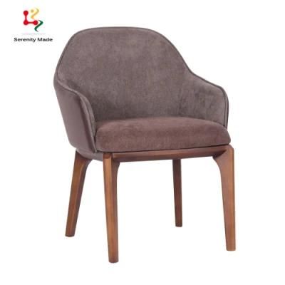 Restaurant Furniture Upholstered Armhair for Cafe Hotel Coffee Shop Modern Leather Dining Chair