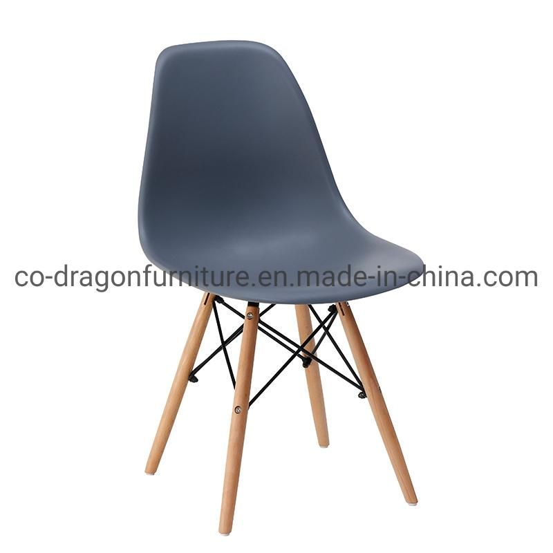 Hot Selling Design PP Back Wood Leg Plastic Dining Chairs