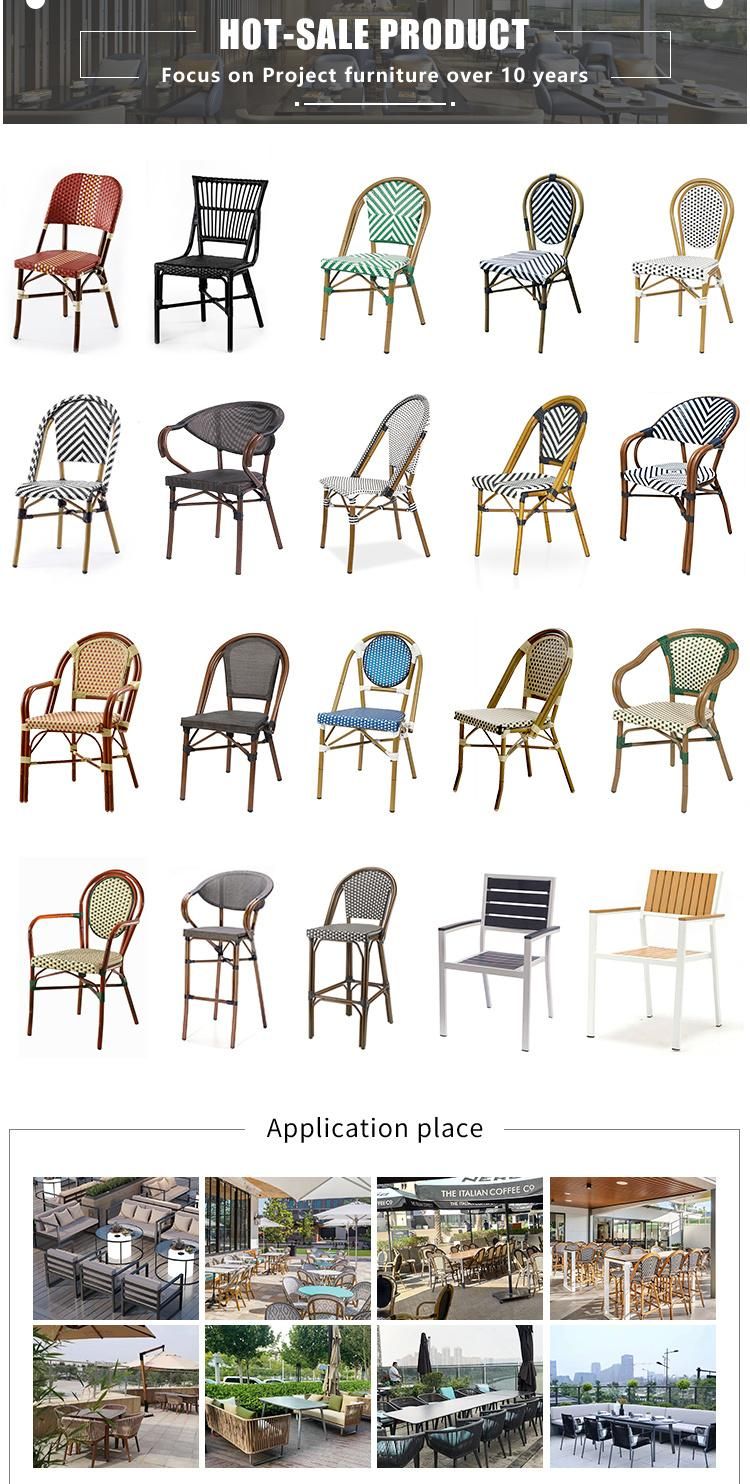 (SP-OC443) Widely Used Unfolding Aluminum Frame PE Rattan Outdoor Chair for Restaurant