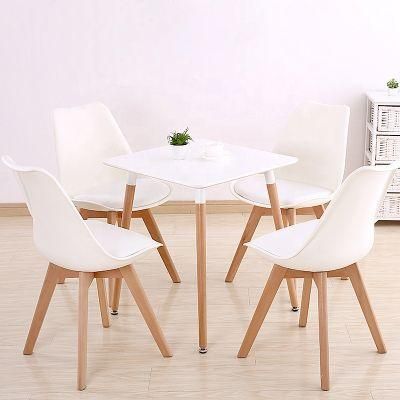 Nordic Simple Set 80*80cm Modern Kitchen MDF Comedores 4 Sillas Wood Square Dining Table with Chairs