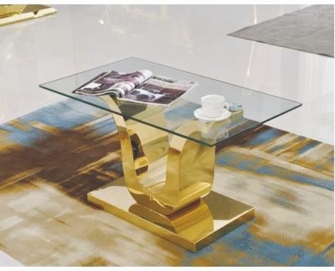 U Shape Stainless Steel Dining Table in Gold Color